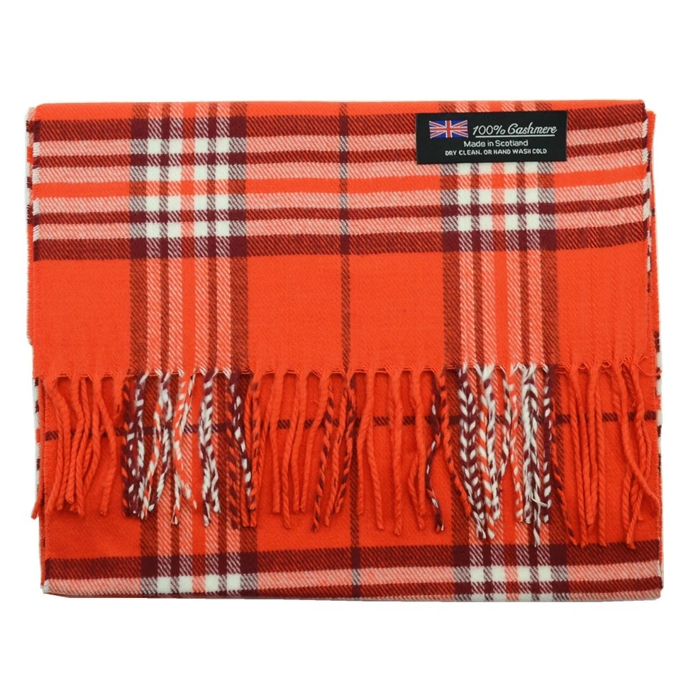 Hombres Mujeres Unisex 100% Cachemira Clásica Bufanda Tartán Rayas Cuadros Lana Escocia Foto 1 de 1