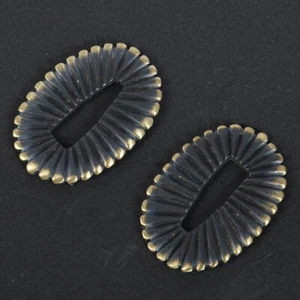 Brass Seppa Black Gold plated Pad Spacer Thick for Japanese Katana Samurai Sword - Picture 1 of 8