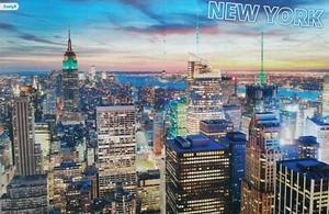 NUEVA YORK - Póster A3 (42 x 28 cm) - Cartel Ciudad Noche EE. UU. América Recortes NUEVO - Imagen 1 de 1