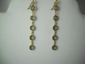SWAROVSKI Elements & 14k GF Dangle Pierced Earrings 2.5" NWOT - Picture 1 of 4