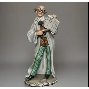 Optometrist Eye Doctor Figurine Porcelain Ceramic Reading Chart Decor Vintage - Picture 1 of 12