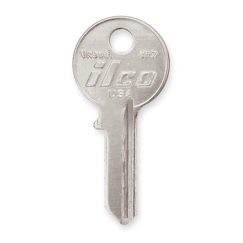 KABA ILCO VR91AR-VR7 Key Blank,Brass,Type VR7,4 Pin,PK10 1GAR6 - Image 1 of 1
