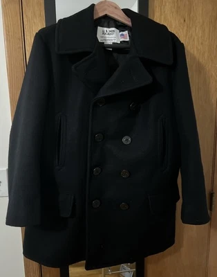 Schott 782 Pea Coat, Navy, XL, Made in USA, $735 MSRP, NWOT - Image 1 of 4