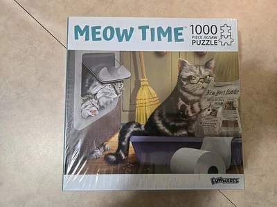 Funwares “Meow Time” 1000 Piece Cat 🐈  Funny Jigsaw Puzzle - New - Image 1 of 3