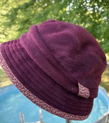 Siggi Womens 1920s Style  Cloche Bucket Hat Burgundy  One Size - Image 1 of 4
