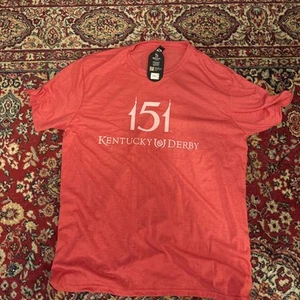 KENTUCKY DERBY 151 Mens Large RED SHIRT NWT SHORT SLEEVE - Picture 1 of 9