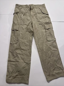 Tommy Hilfiger Y2K pantaloni cargo vintage paracadutisti cinch grandi beige anni 90 larghi - Foto 1 di 4