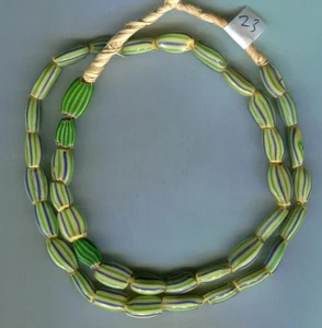African Trade beads Vintage Antique Venetian glass old striped melon beads - Picture 1 of 2