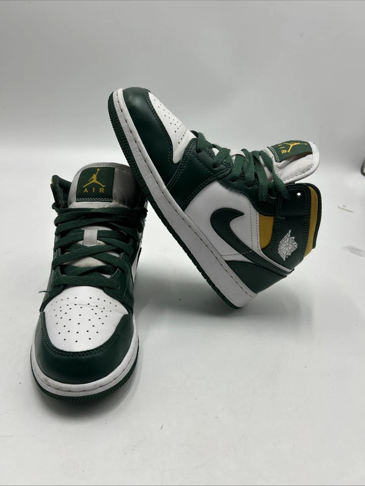 Nike Air Jordan 1 Tenis JUVENTUD Talla 4.5Y Verde Retro Mid Sonics 554725-371 Foto 1 de 4