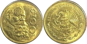 1992 MEXICO 100 PESOS BU UNCIRCULATED DETAILED COIN - Picture 1 of 3