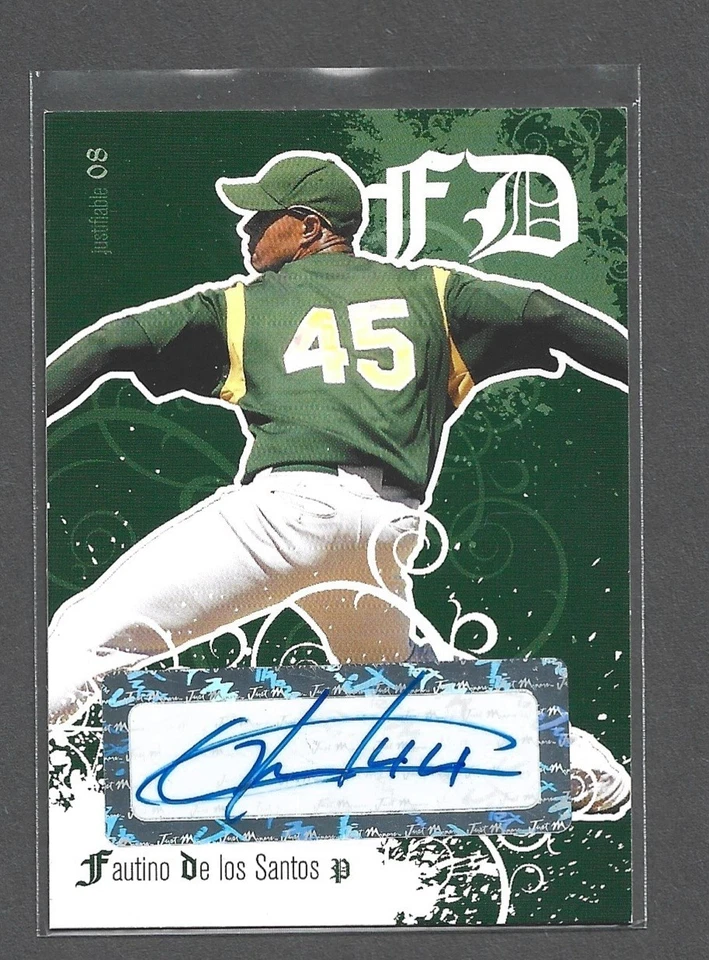 2008 Just Minors Justifiable Fautino De Los Santos Faustino Rookie Auto RC - Image 1 of 2