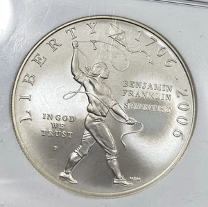 2006 P $1 Ben Franklin Scientist Commemorative Dollar NGC MS70 Item 9376 - Picture 1 of 4