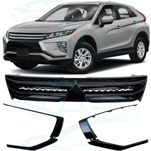 Juego de molduras de rejilla de parachoques ABS negro ABS para Mitsubishi Eclipse Cross 2017-21 p - Imagen 1 de 9