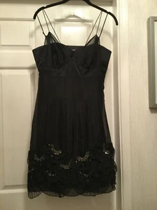 Black SILK party dress cocktail dress Karen Millen £150+ worn once Size 10 - Picture 1 of 10