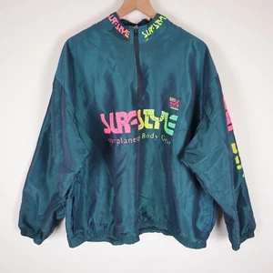 Surf Style Interplanetary Body Gear Windbreaker Jacket Iridescent Green 29x27 - Picture 1 of 13