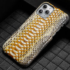 Genuine Real Python Leather Case For iPhone 15 Pro Max 14 Snake Skin Hard Cover