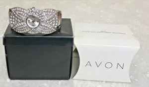 Avon Rhinestone Embellished Cuff Watch Large - Picture 1 of 5