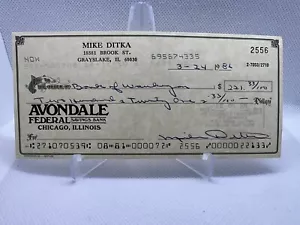 Mike Ditka Signed 1986 Bank Check Chicago Bears HOF COA-JSA w/8x10 Photo - Picture 1 of 7