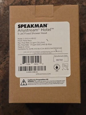 Speakman Anystream Hotel S-2005-H-MB-E2 5-Jet Shower Head 2.0 GPM in Matte Black - Image 1 of 3