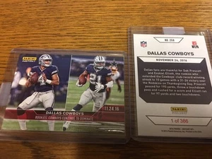 Panini Instant NFL #259 2016 Ezekiel Elliott y Dak Prescott doble tarjeta de novato a radiocontrol - Imagen 1 de 1