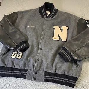 Nike Varsity Giacca Uomo 2XL Classe 00 Letterman Lana Pelle Made in USA Vintage Y2K - Foto 1 di 16
