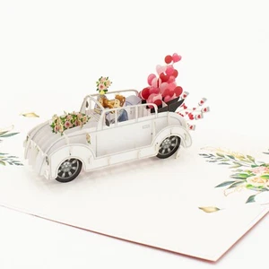 Just Married Pop Up card, Wedding Card, Honeymoon Card, Pop up cards, 3D cards - Picture 1 of 4