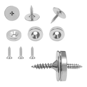 4 Sets 15mm Magnetic Latch Set Metal Magnet Silver for Wardrobe Sliding Doors - Picture 1 of 10