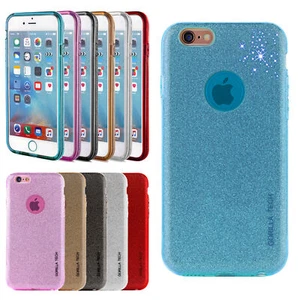 Back Case  Glitter Gel for iPhone XS Max XR X 8/7 Plus Galaxy S10 S9 S8 S7 J6 J4 - Picture 1 of 122