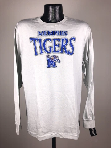 Men’s Genuine Stuff Memphis Tigers Light Gray Cotton Long Sleeve Shirt XL Cover