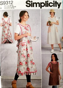 Simplicity S9312 APRONS XS-XL pattern 6-24 bust 32-50 Uncut FF 2021 - Picture 1 of 11