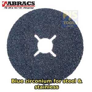 25 x Abracs 115mm 4.5in zirconium premium sanding fibre discs - Picture 1 of 1