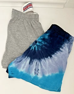 Soffe Shorts Lot of 2 Youth X Large 16 Blue Tie Dyed and Gray Solid - Picture 1 of 3