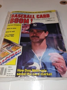 1990 BASEBALL CARD BOOM MAGAZINE WITH KEN GRIFFEY JR / 5 UNCUT CARDS - Picture 1 of 2