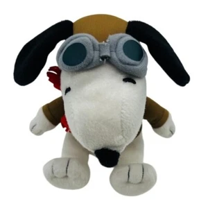 SNOOPY Metlife FLYING ACE PILOT braune Jacke Schutzbrille Peanuts 6 Zoll Plüschhund 2015 - Bild 1 von 9