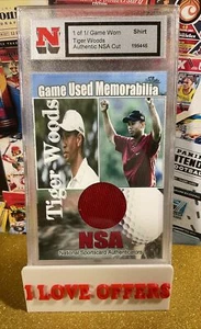 NSA 1/1 TIGER WOODS RED SHINY CHAMPION SHIRT GAME USED NIKE C STORE MORE RARE - Picture 1 of 7