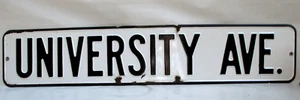 SELTENE 1940ERer PORZELLAN EMAILLE Straßenschild UNIVERSITÄT AVE Palo Alto Stanford CA - Bild 1 von 4
