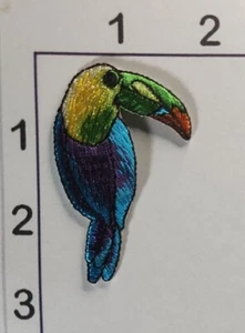 2.5" Blue Toucan Tropical Bird Embroidered Iron On Applique Patch - Picture 1 of 1
