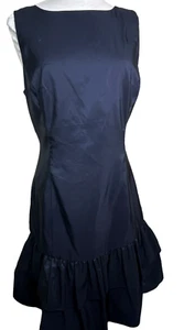 NEW Isaac Mizrahi Dress Black 12 Tiered 2 Layers Sleeveless Back Zip Silk Blend - Picture 1 of 8