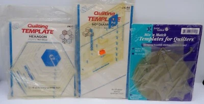 Set Of 3 Quilting Templates: EZ Quilting Hexagon & 60º Diamond June Tailor Mix & - Изображение 1 из 4