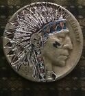 Hobo Nickel handgeschnitzt original von J&M Tarantel Büffel als Chief Running Moon