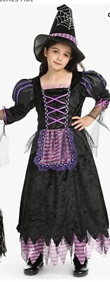Niños Niñas Halloween Bruja Disfraz Juegos con disfraces Vestido de Tul con Sombrero de Bruja Vestir  Foto 1 de 3