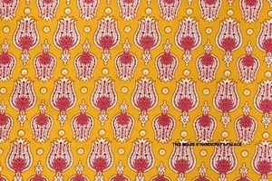 Abito donna indiano stampa blocco a mano bellissimo giallo floreale cotone tessuto 5 iarde - Foto 1 di 3