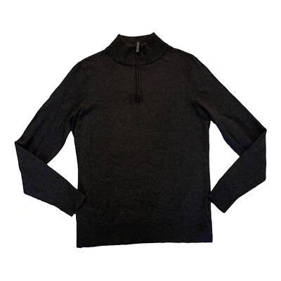 Smartwool Sparwood Charcoal Gray 1/2 Zip Pullover Merino Wool Sweater Men's S - Image 1 of 4