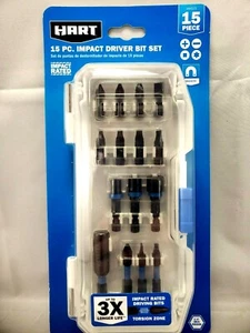 Hart ~ 15-teiliges Schlagschrauber-Bit-Set ~ 1/4 Zoll Sechskantschaft ~ magnetischer Bithalter  - Bild 1 von 5