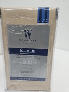 Wamsutta Taupe Thread Count Queen Bed Skirt 100% Pima Cotton Sateen Weave - Picture 1 of 6