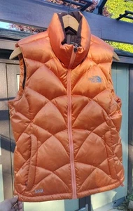VTG 00s THE NORTH FACE Womens Size Small (S/P) 550 Nylon Vest Orange Goose Down - Picture 1 of 21