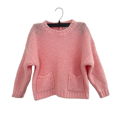 Suéter Esprit Niños Niñas Rosa Tejido Mezcla Lana Bolsillos Talla L Foto 1 de 4