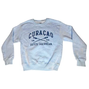 Curaco Dutch Caribbean SWEATSHIRT Youth MED Top Shirt Nautical Blue Oars 1499 - Picture 1 of 7