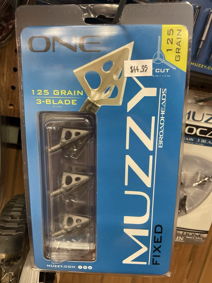 Muzzy One Broadhead 3 Blade Solid Stainless Steel 125 Grain 3pk - Image 1 of 1