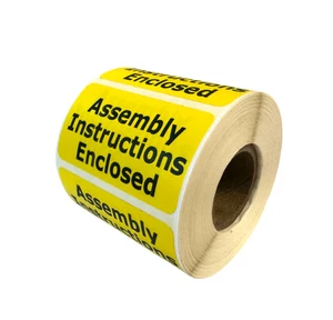 2.5x1.5 Assembly Instructions Enclosed Adhesive YL Stickers 1 ROLL of 500 Labels - Picture 1 of 4